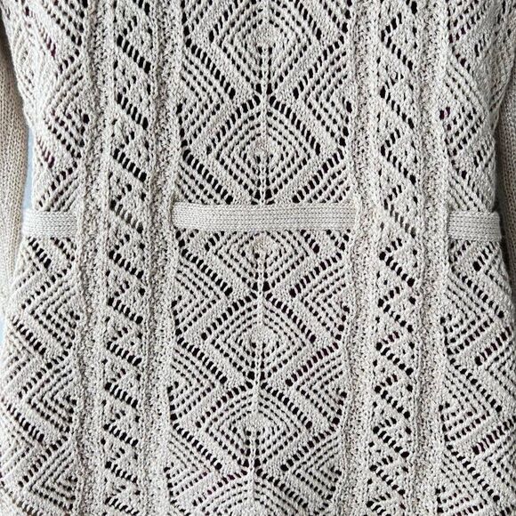 Tribal 3/4 Sleeve Tie/Snap Closure Cardigan Sweater Size M - Picture 7 of 9